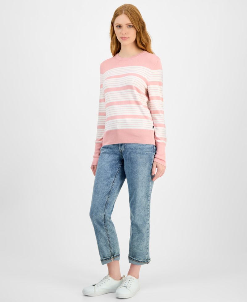 Nautica Women's Mixed Stripe Crewneck Sweater