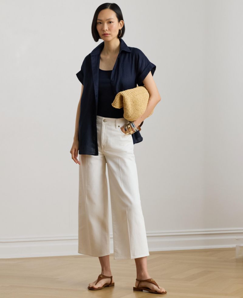 Dolman-Sleeve 100% Linen Shirt
