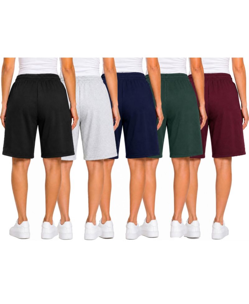 Women's Loose Fit Cotton Blend Lounge Shorts- 5-Pack