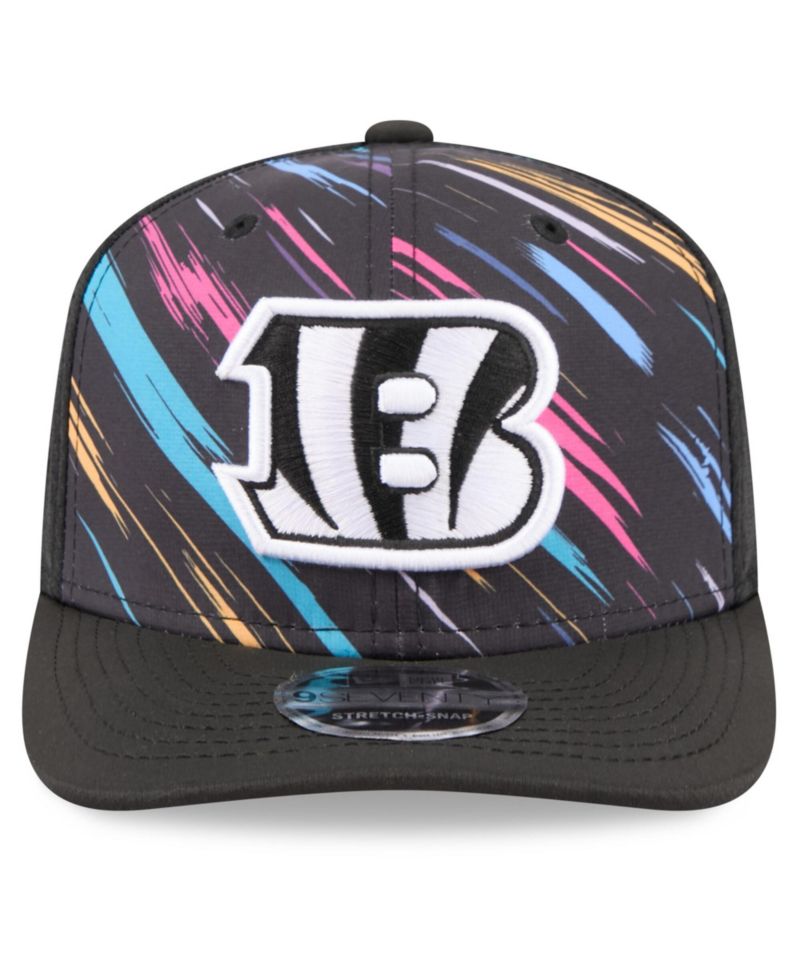 Men's Black Cincinnati Bengals 2026 NFL Cruical Catch 9SEVENTY Adjustable Trucker Hat