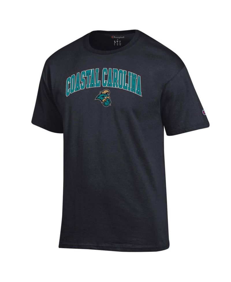 Men's Black Coastal Carolina Chanticleers Arched Logo T-Shirt
