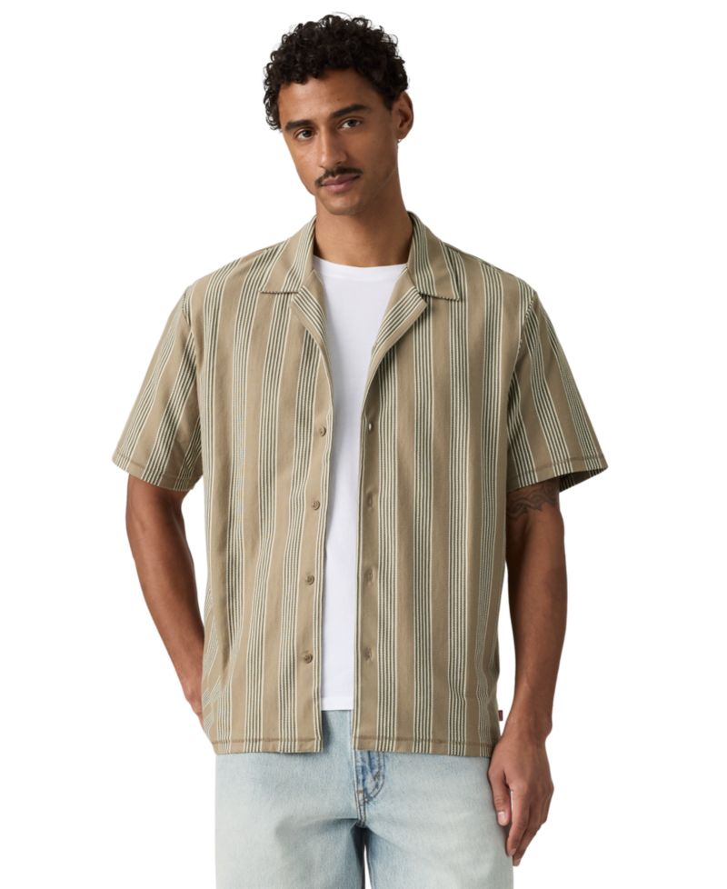 Men's Knit Camp Short-Sleeve Camp Collar Shirt