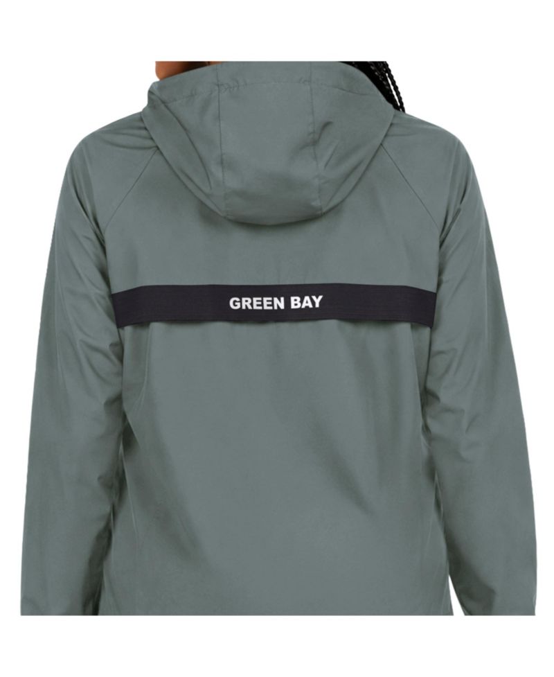 Women's Green Green Bay Packers Athleisure Lightweight Full-Zip Raglan Jacket