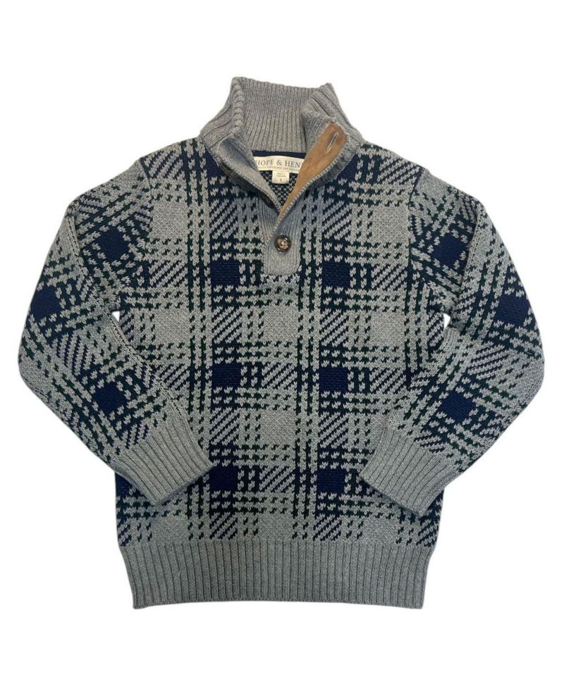 Классический Серый Клетка Intarsia