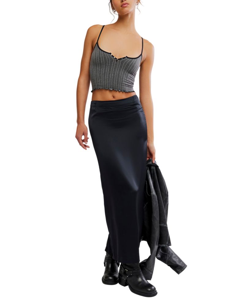 Women's Snap Into it Henley Crop Top