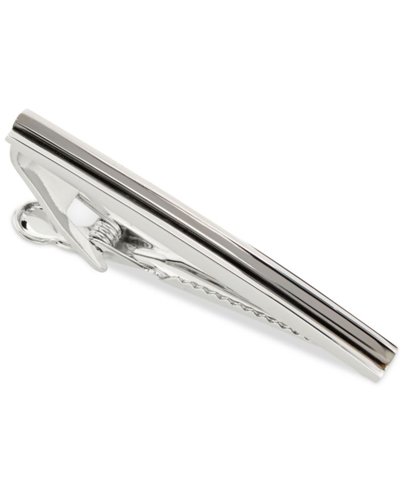 Men's Silver Strip Tie Bar