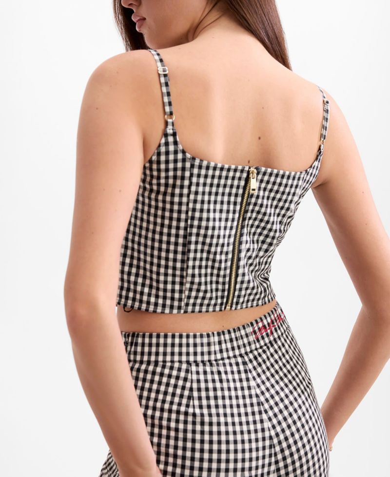 Women's Marilyn Sleeveless Bustier Vichy Top