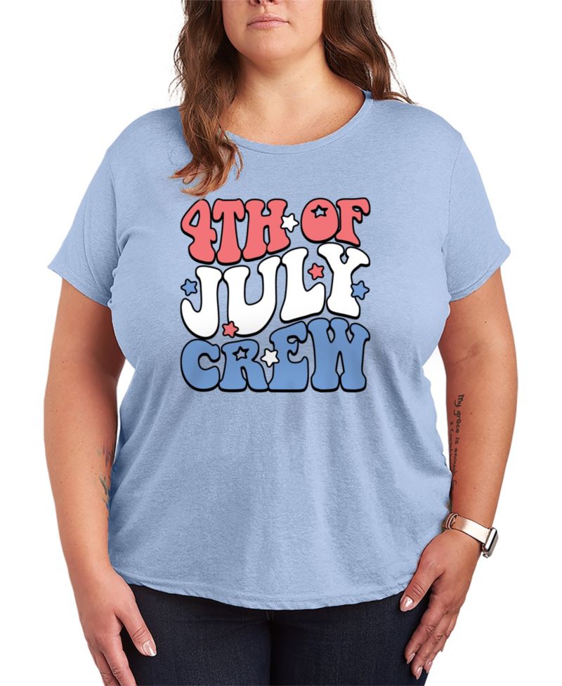 Plus Size Instant Message Fourth of July Crewneck Short-Sleeve Graphic T-Shirt