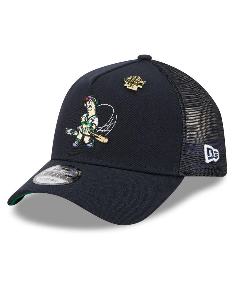 Men's Navy Atlanta Braves 2025 Big League Chew A-Frame 9FORTY Adjustable Trucker Hat