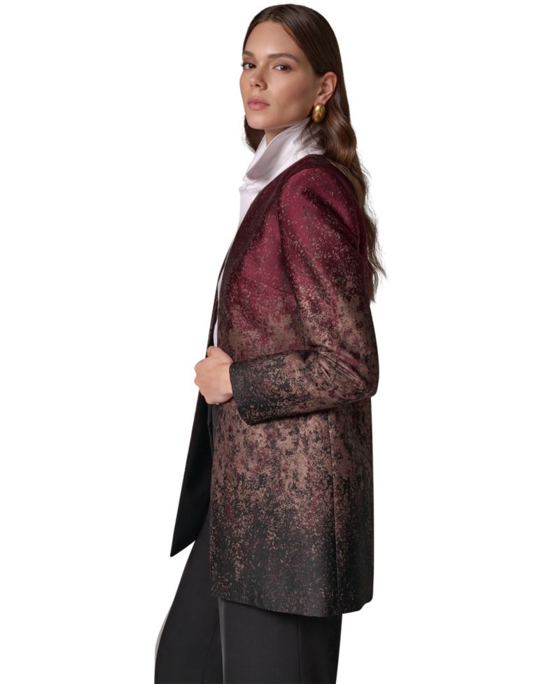 Women's Collarless Shoulder-Pad Blazer