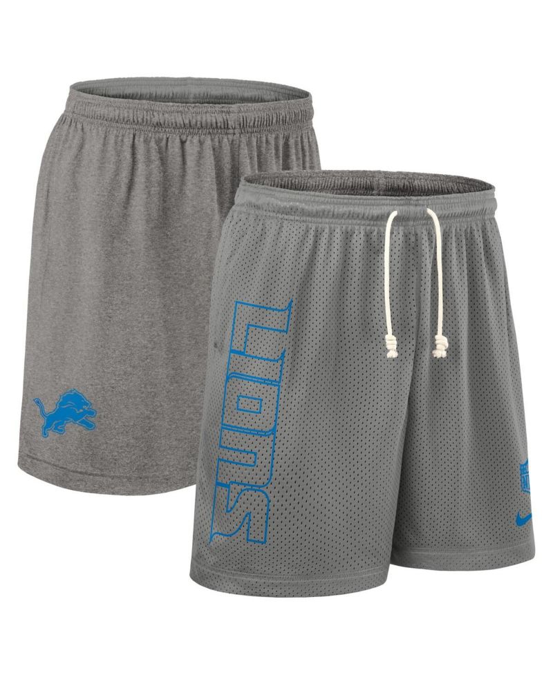 Men's Gray Detroit Lions Sideline Reversible Performance Shorts