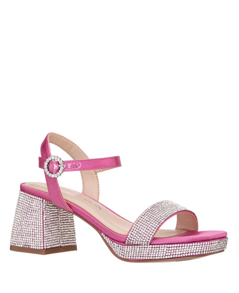 Marysol Big Girl Rhinestone Platform Dress Sandals