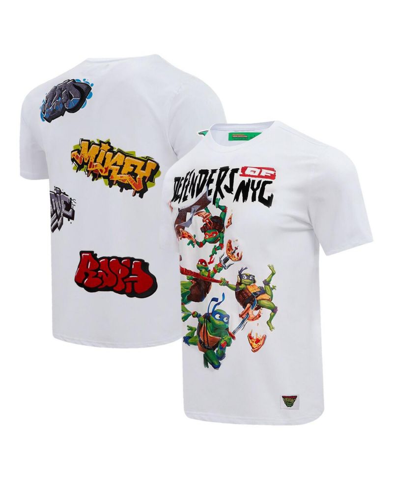 Men's and Women's White Teenage Mutant Ninja Turtles Defenders of NYC Graphic T-shirt