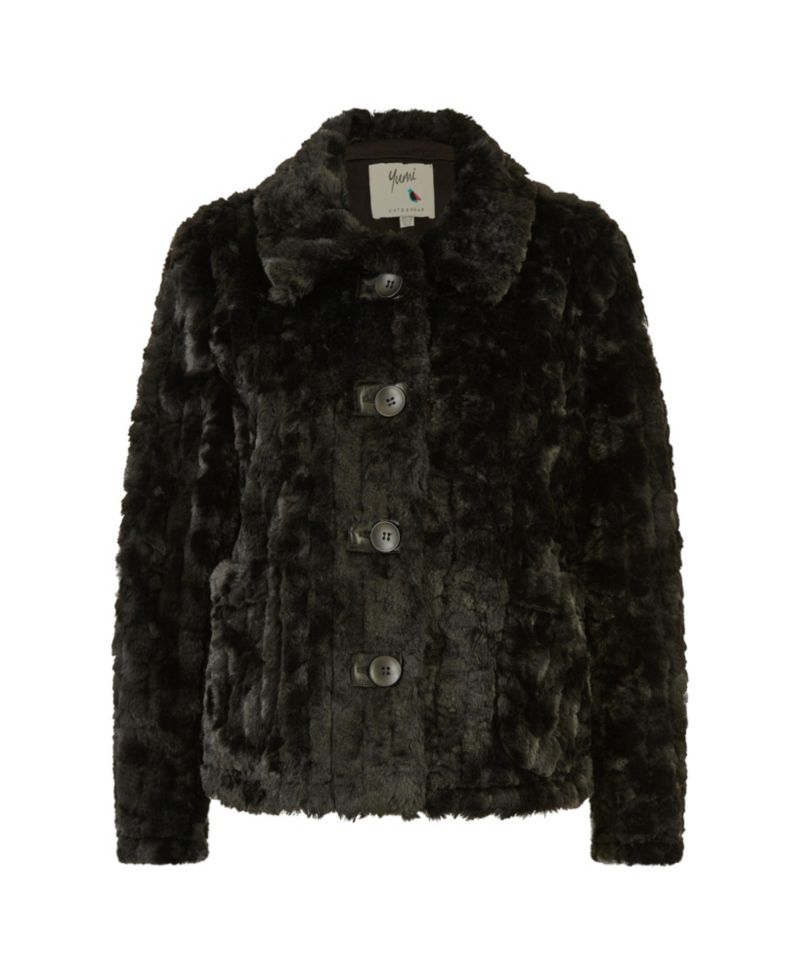 Women's Textured Faux Fur Jacket