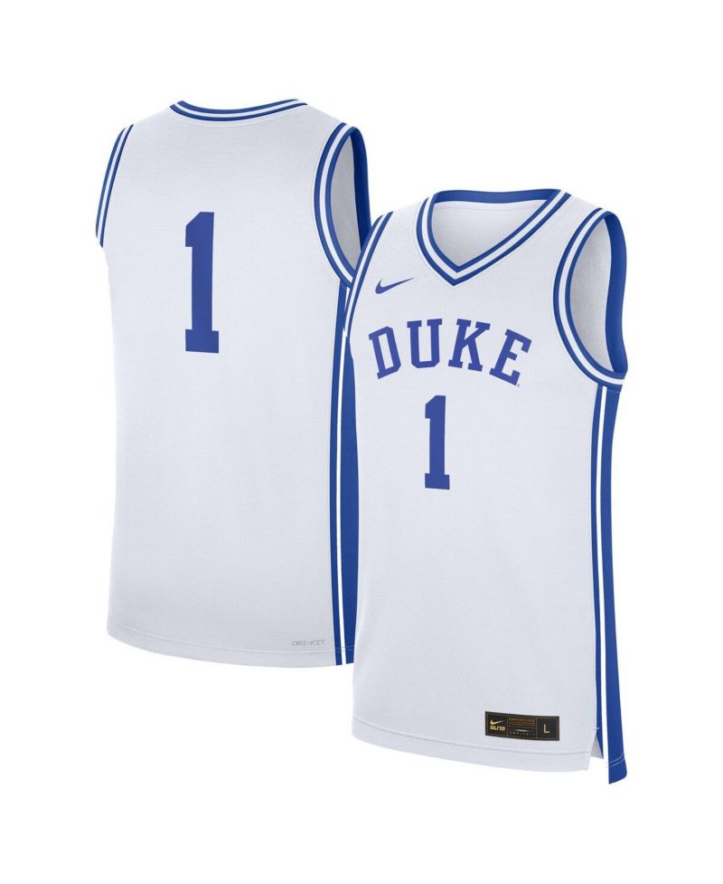 Men's 1 White Duke Blue Devils Home Replica Jersey