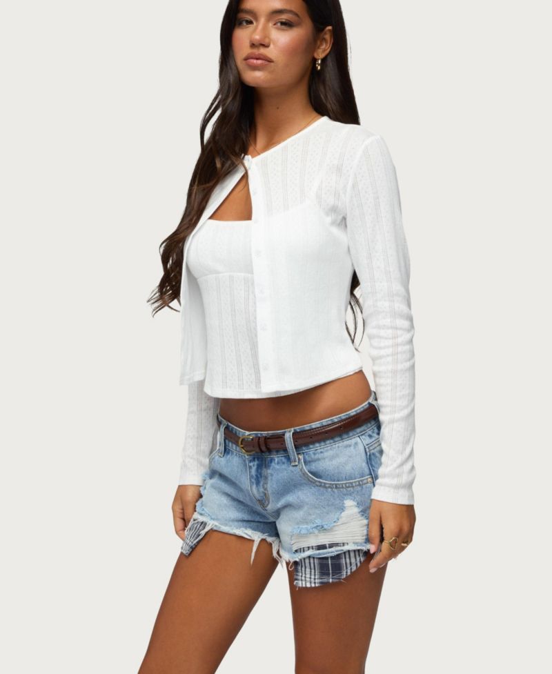 Women's Adie Pointelle Cropped Cardigan