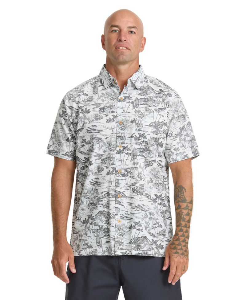 Quiksilver Men's Short-Sleeve Artisan Reverse Print Shirt