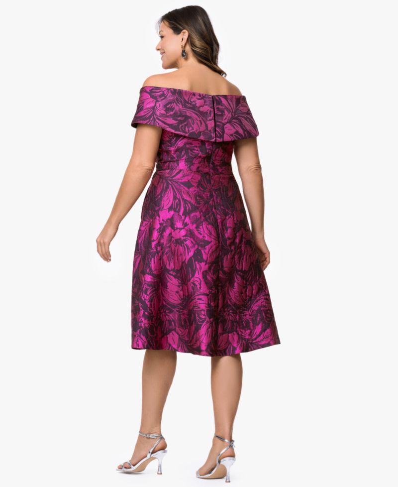 Plus Size Off-The-Shoulder Midi Dress