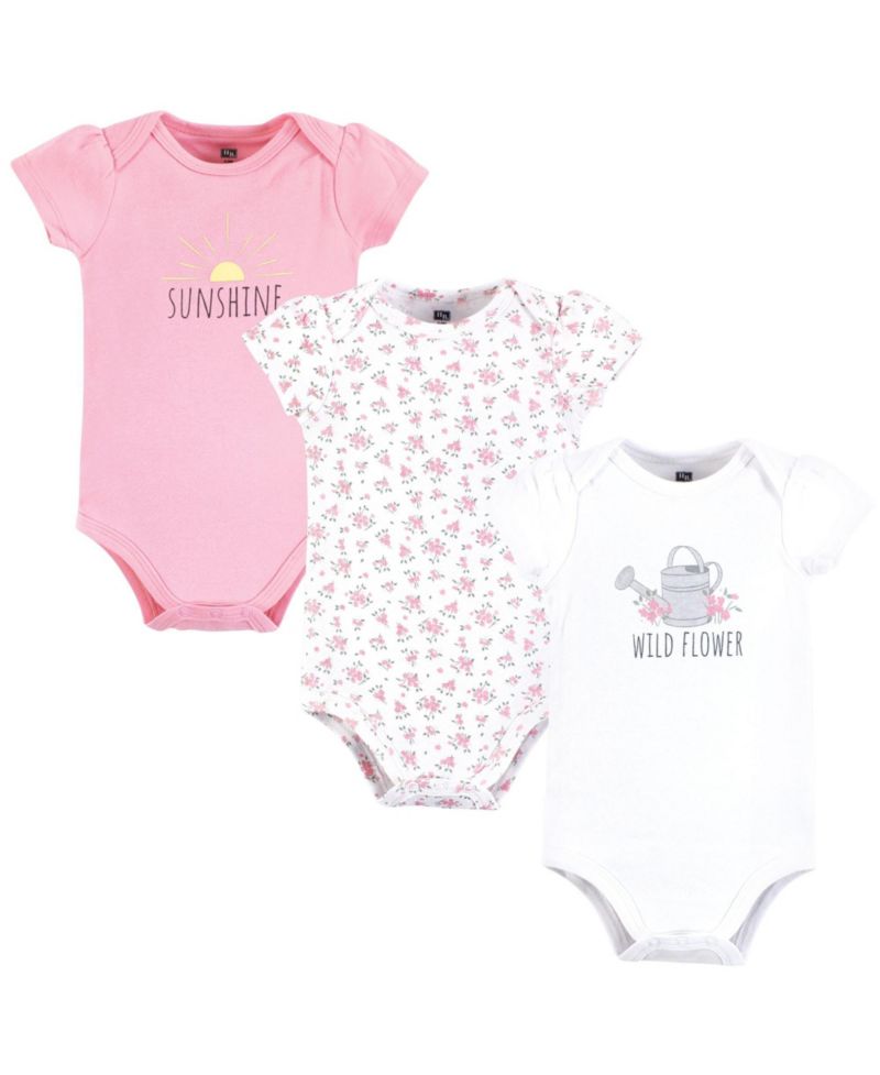 Baby Girls Soft Everyday Cotton Bodysuits 3-Pack