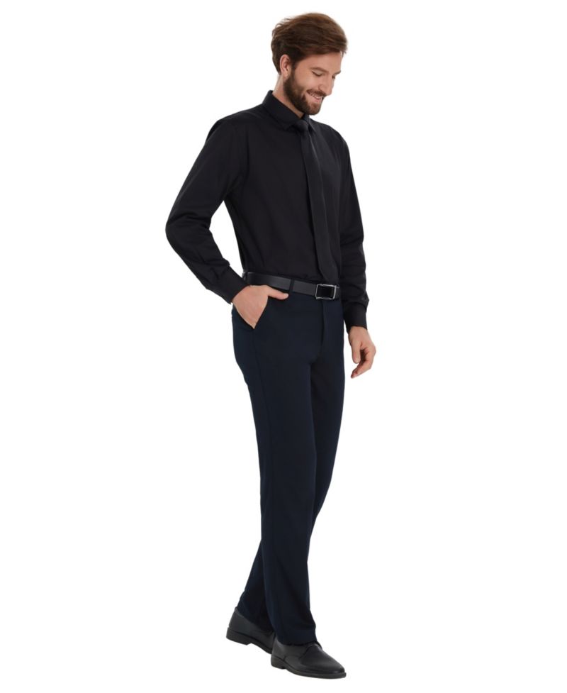 Men's Solid Regular-Fit Dress Shirt