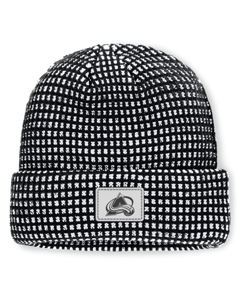Men's Black Colorado Avalanche Fundamental Scheme Ribbed Cuffed Knit Hat