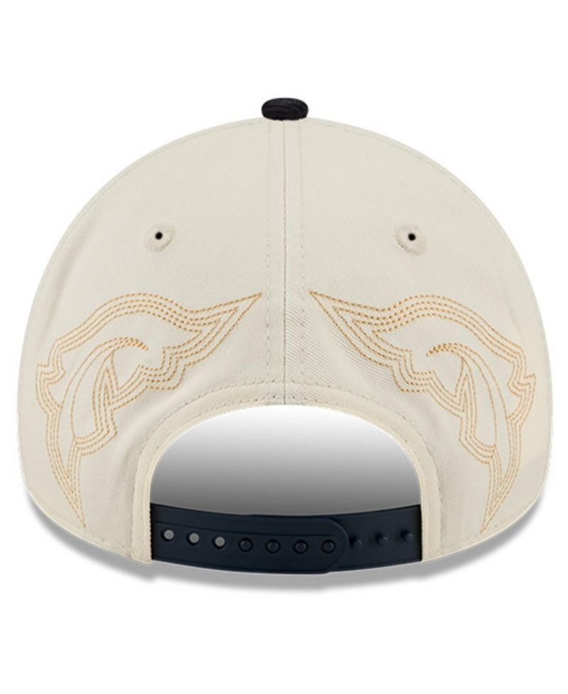 Men's Stone Cleveland Guardians Western Stitch 9FORTY A-Frame Adjustable Hat