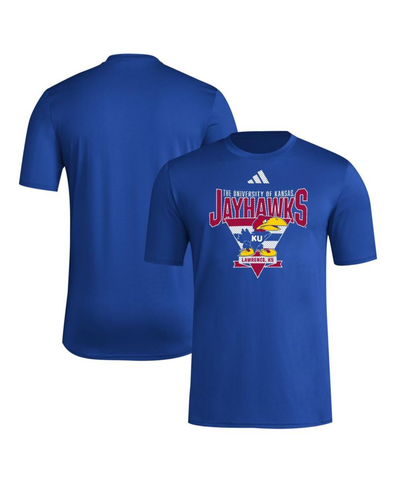 Men's Royal Kansas Jayhawks 2024 Locker Trilateral Pre-Game T-Shirt