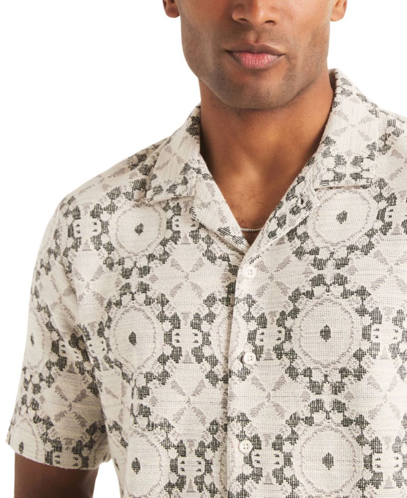 Men's Short-Sleeve Jacquard Knit Shirt