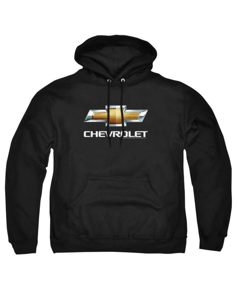 Men's Chevrolet Chevy Bowtie Stacked Graphic Pullover Poly-Cotton Blend Hoodie