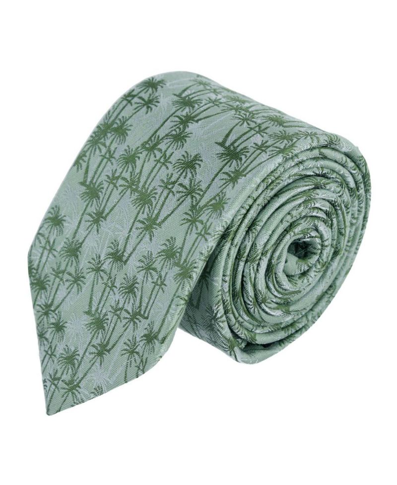 Men's Nohea Palm Tree Linen Blend Novelty Necktie