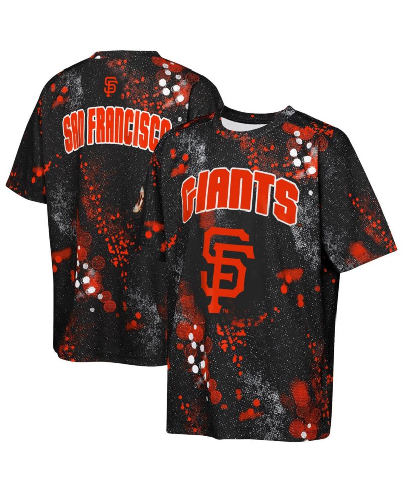 Big Boys and Girls Black San Francisco Giants Y2 Tech Stadium Lights T-Shirt