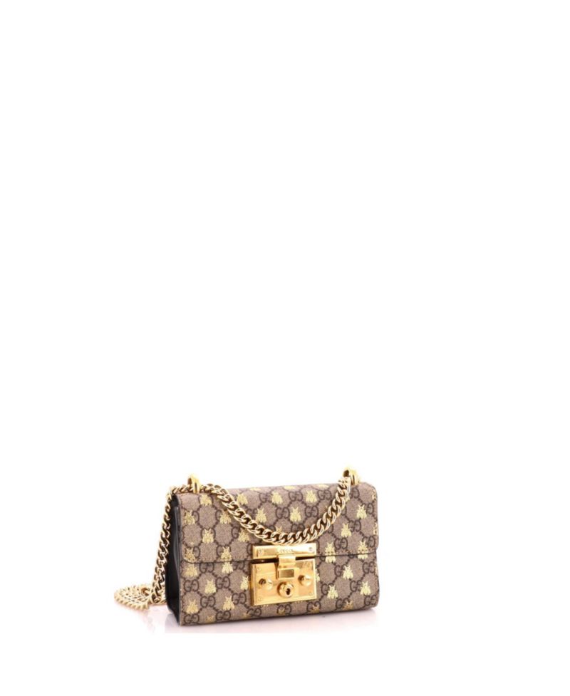Small Padlock Shoulder Bag Printed GG Coated Canvas