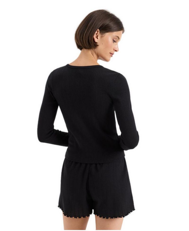 Women's Organic Cotton Pointelle Long Sleeve Tee