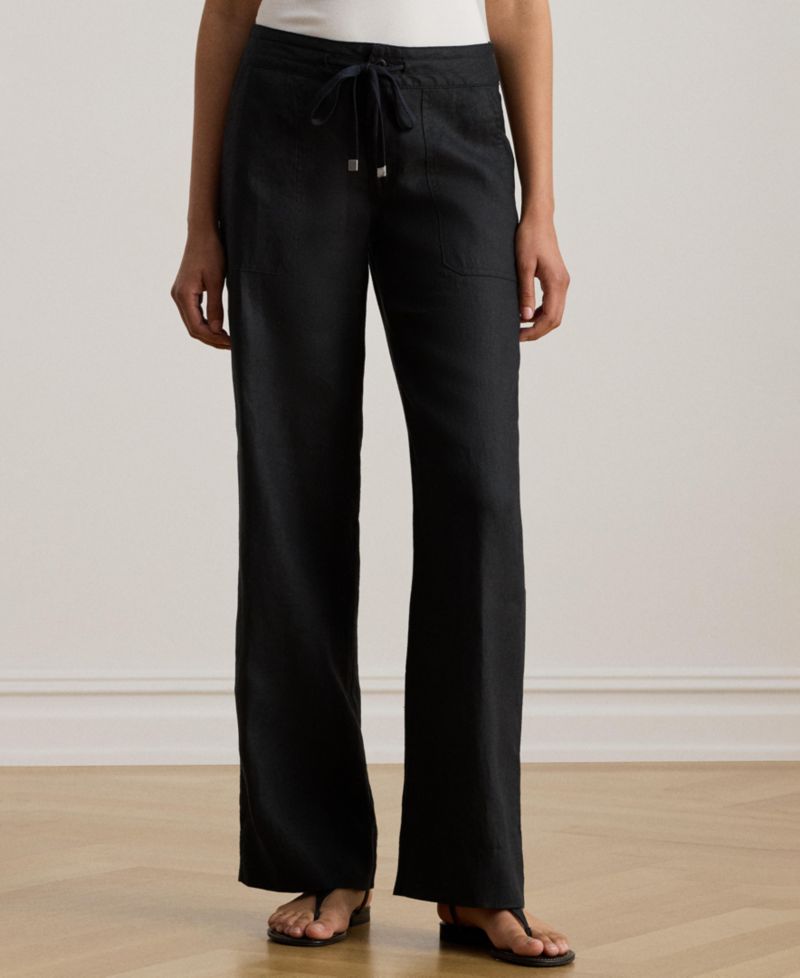 Petite Wide-Leg Linen Pants