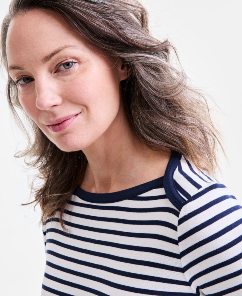 Women's Printed Pima Cotton 3/4-Sleeve Top