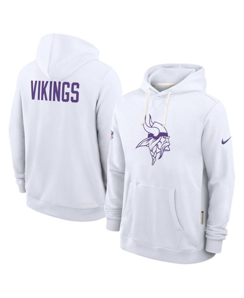 Men's White Minnesota Vikings Sideline Alt 2 Tight Coverage Performance Pullover Hoodie