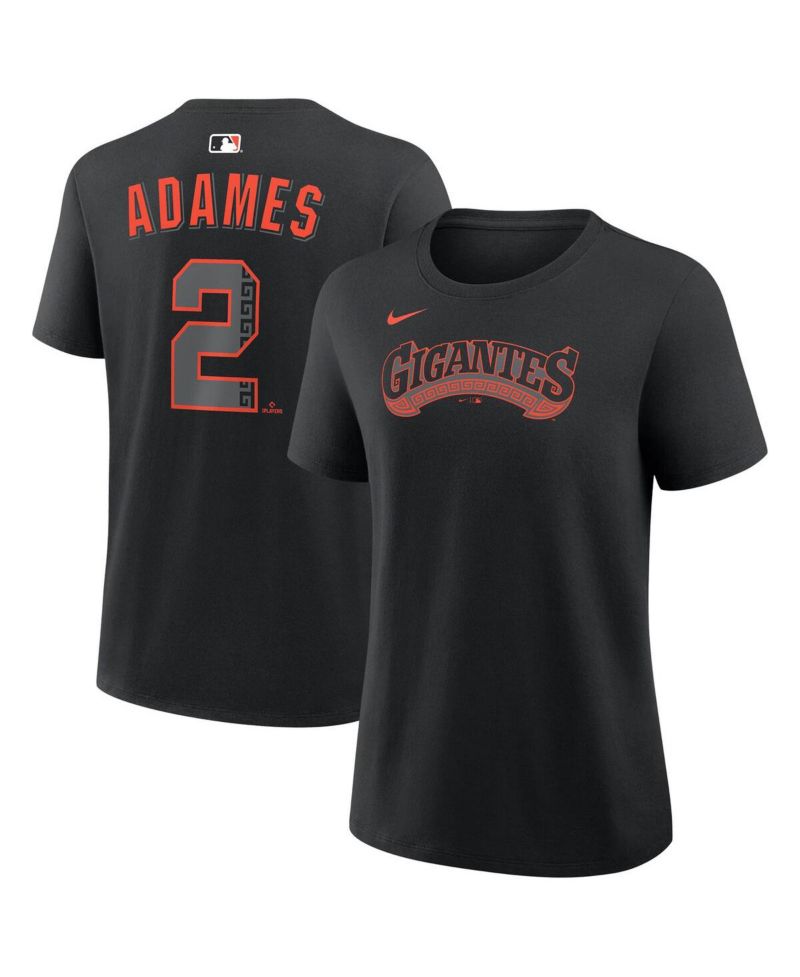 Women's Willy Adames Black San Francisco Giants Alternate Name & Number T-Shirt