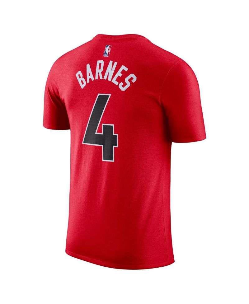 Men's Scottie Barnes Red Toronto Raptors Icon 2022/23 Name and Number Performance T-shirt