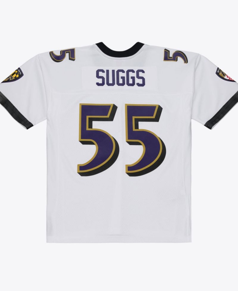 Men's Terrell Suggs White Baltimore Ravens 2003 Legacy Replica Player Jersey