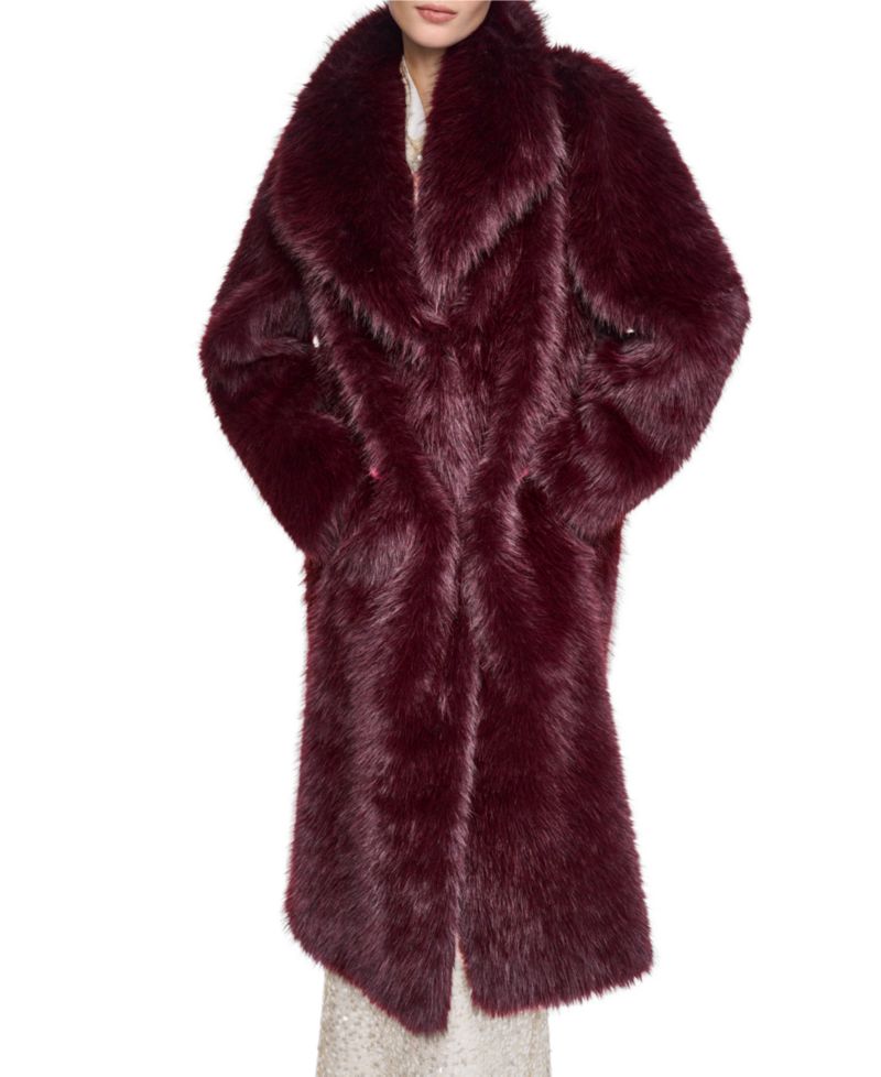 Women's Collared Faux Fur Coat