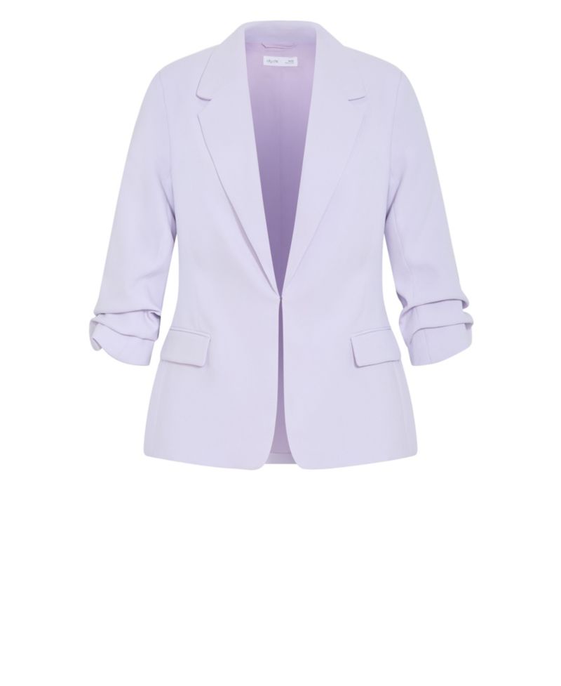 Plus Size Abbie Gathered Elbow Sleeves Blazer