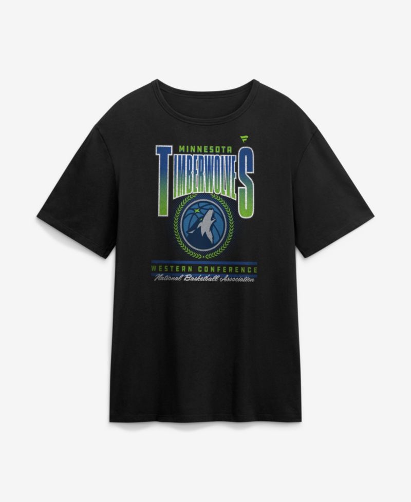 Men's Black Minnesota Timberwolves Oversized Graphics Swish T-Shirt