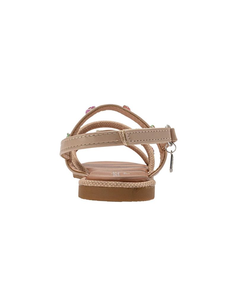 Girls Girl's Fashion Sandals - Dressy Shoes with Tiny Fruit Charms and Raffia Embossed Accents