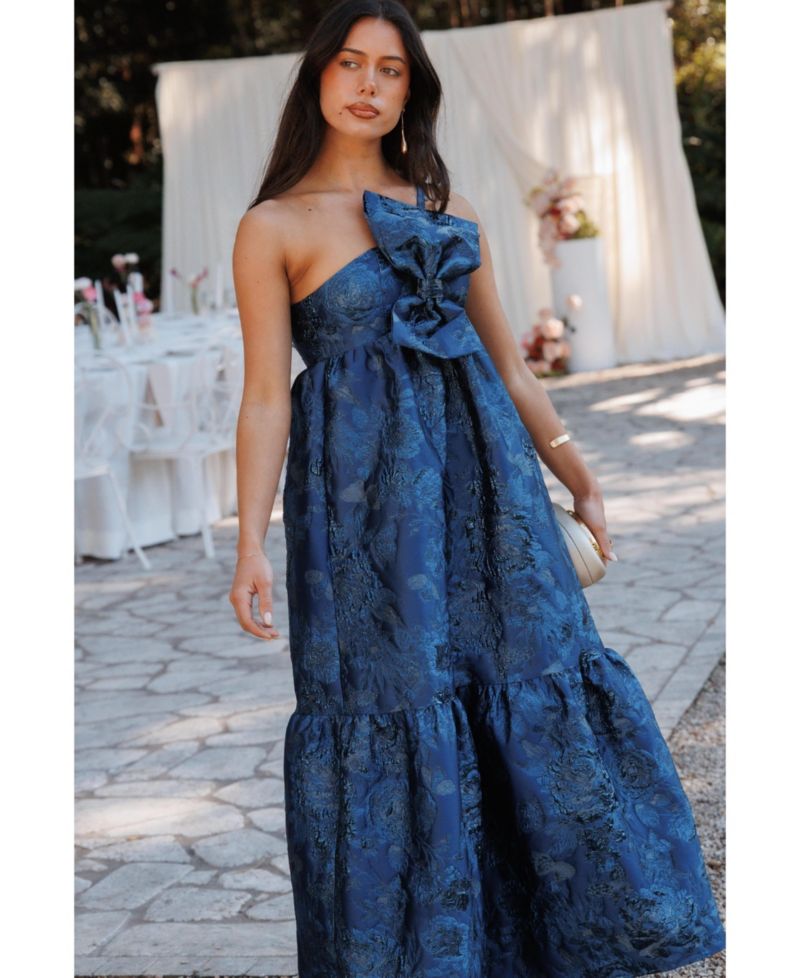 Women's Betina One-Shoulder Bow-Front Maxi Dress