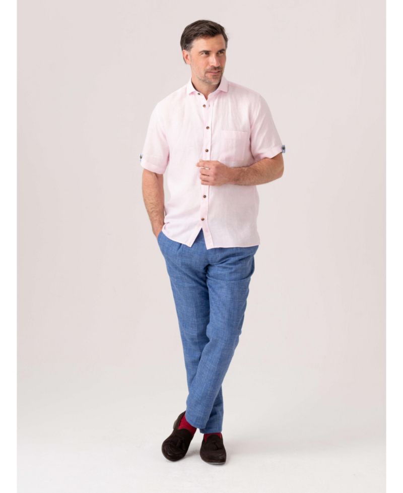 Men's Short Sleeve Linen Shirt