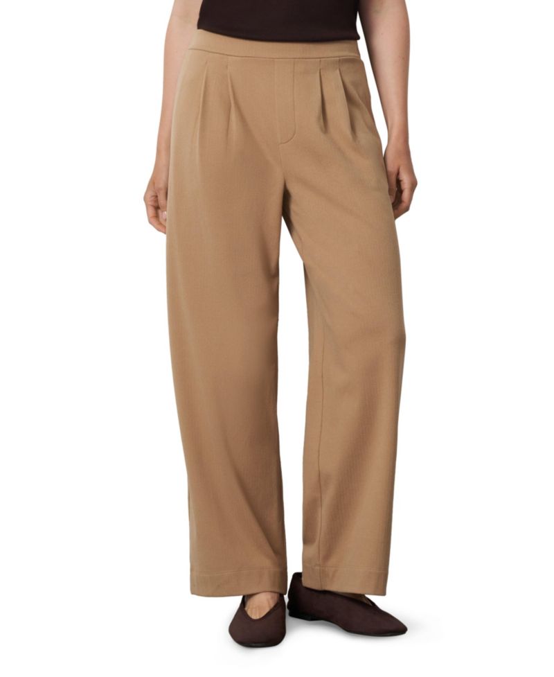 Women's Pleated Wide-Leg Pull-On Pants