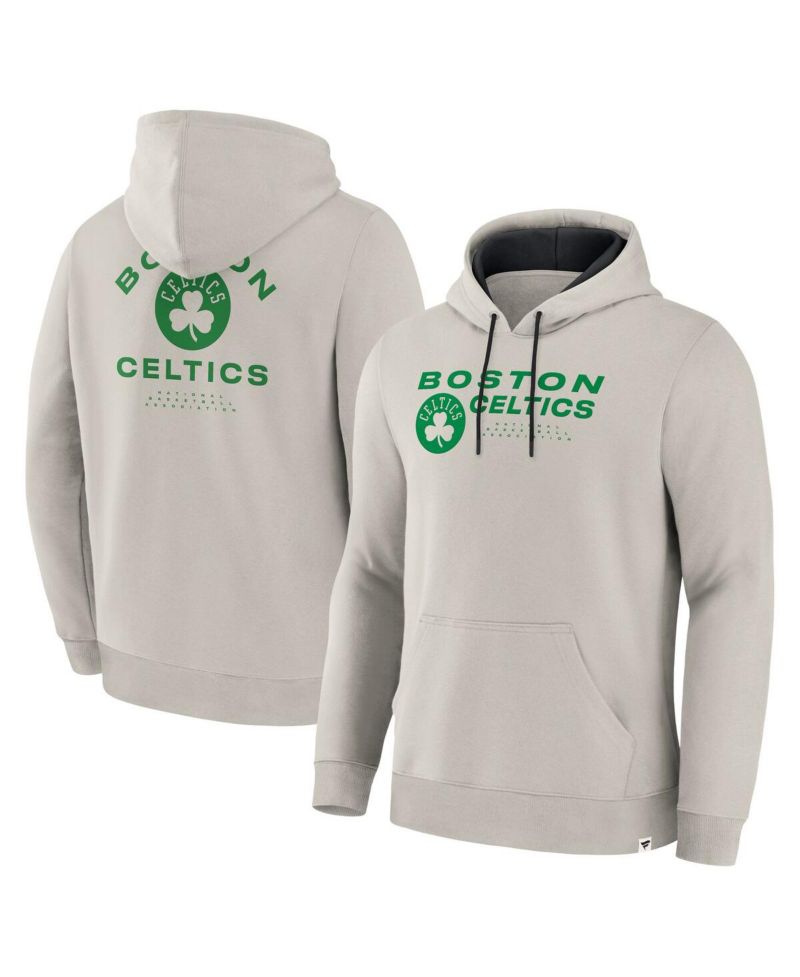 Men's Off White Boston Celtics Crossover Collection Blocked Shot Premium Pullover Hoodie