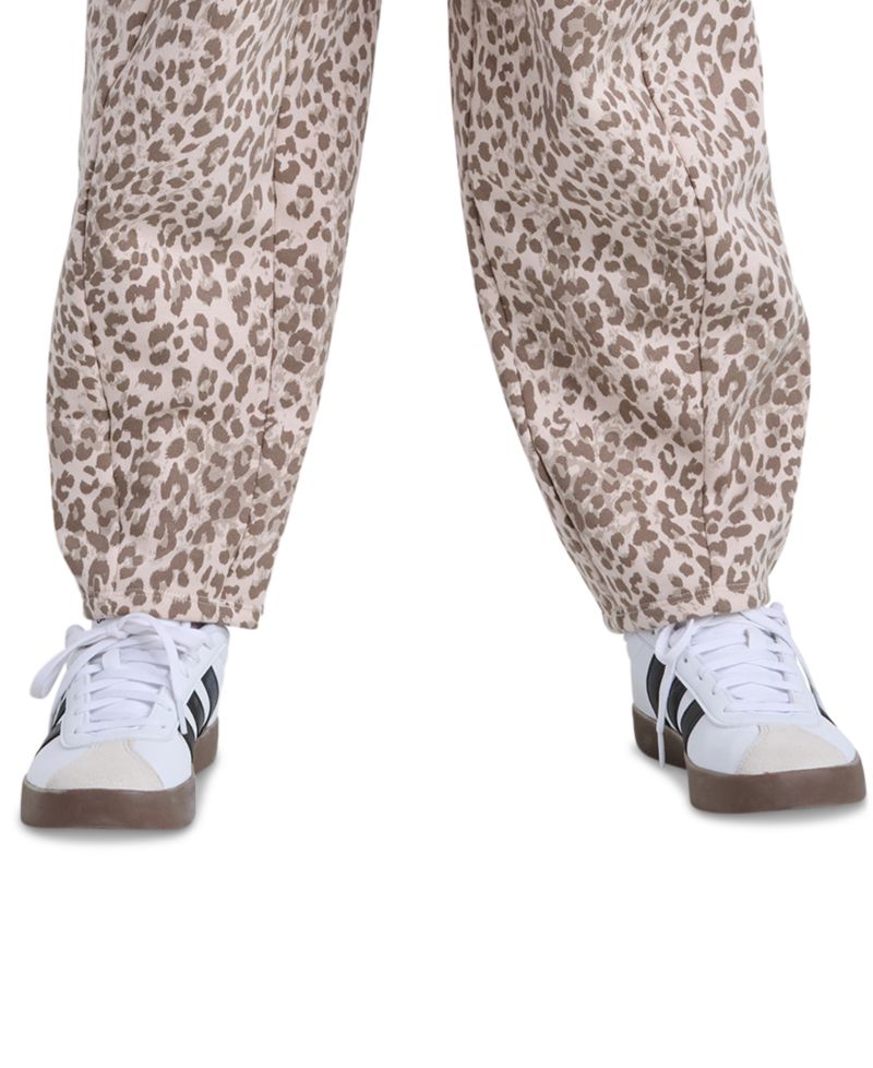 Girls' 8-16 Elastic Waistband Printed Barrel Leg Pants