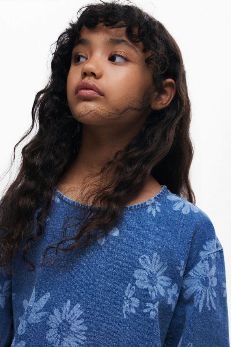 Girls's Denim floral dress