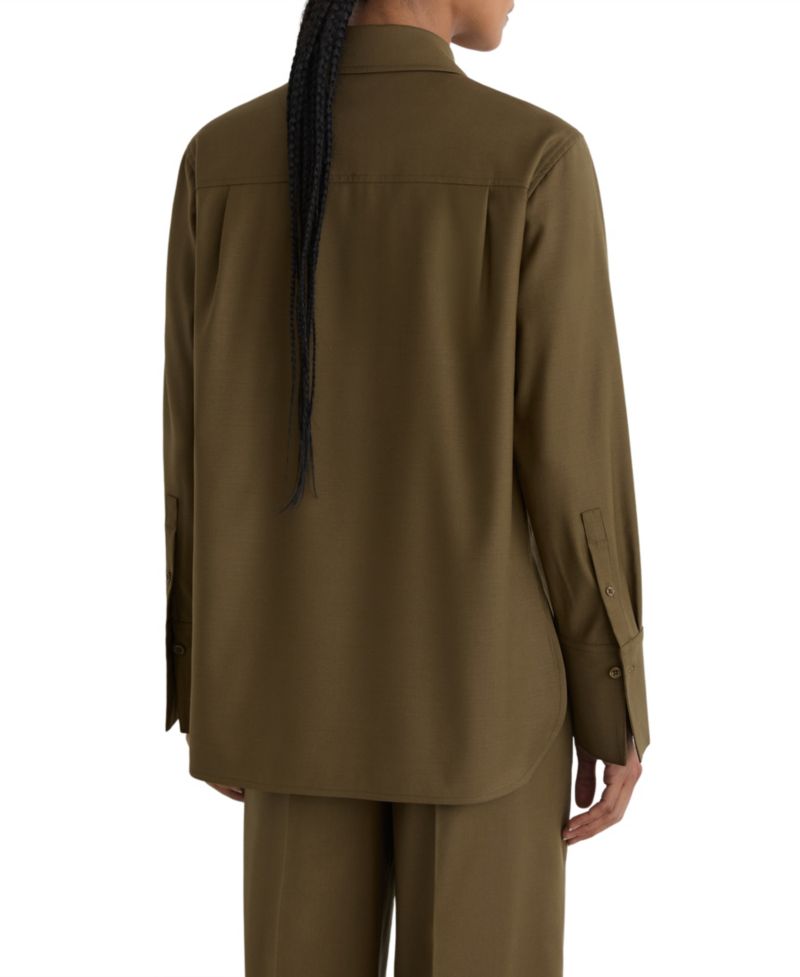 Women's Adie Wool-Blend Collared Long-Sleeve Shirt